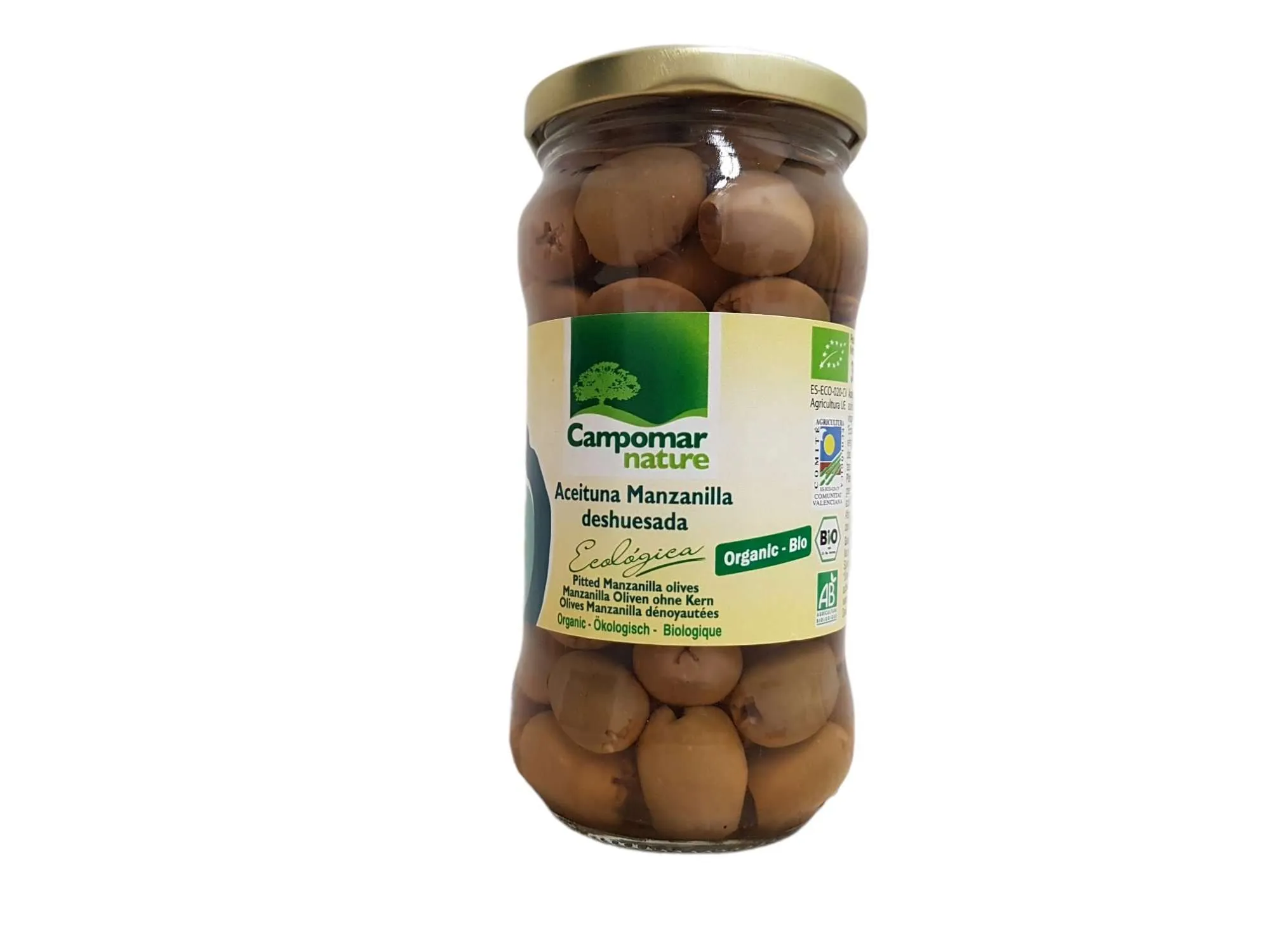 Aceituna Manzanilla Deshuesada Ecológica Campomar, 170 gr