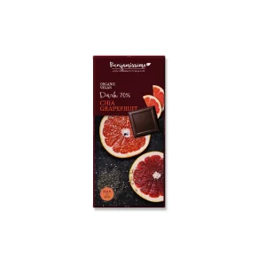 Chocolate Vegano Negro 70% con Pomelo y Chía Bio Benjamíssimo, 70g