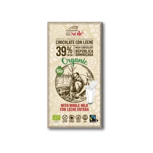 Chocolate con Leche 39% Cacao Bio Solé, 100 gr