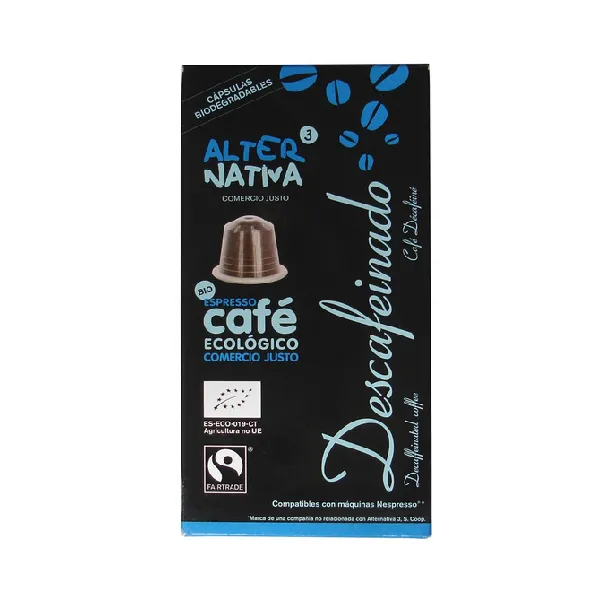 Café Cápsulas Descafeinado Ecológico Alternativa3, 10 cap