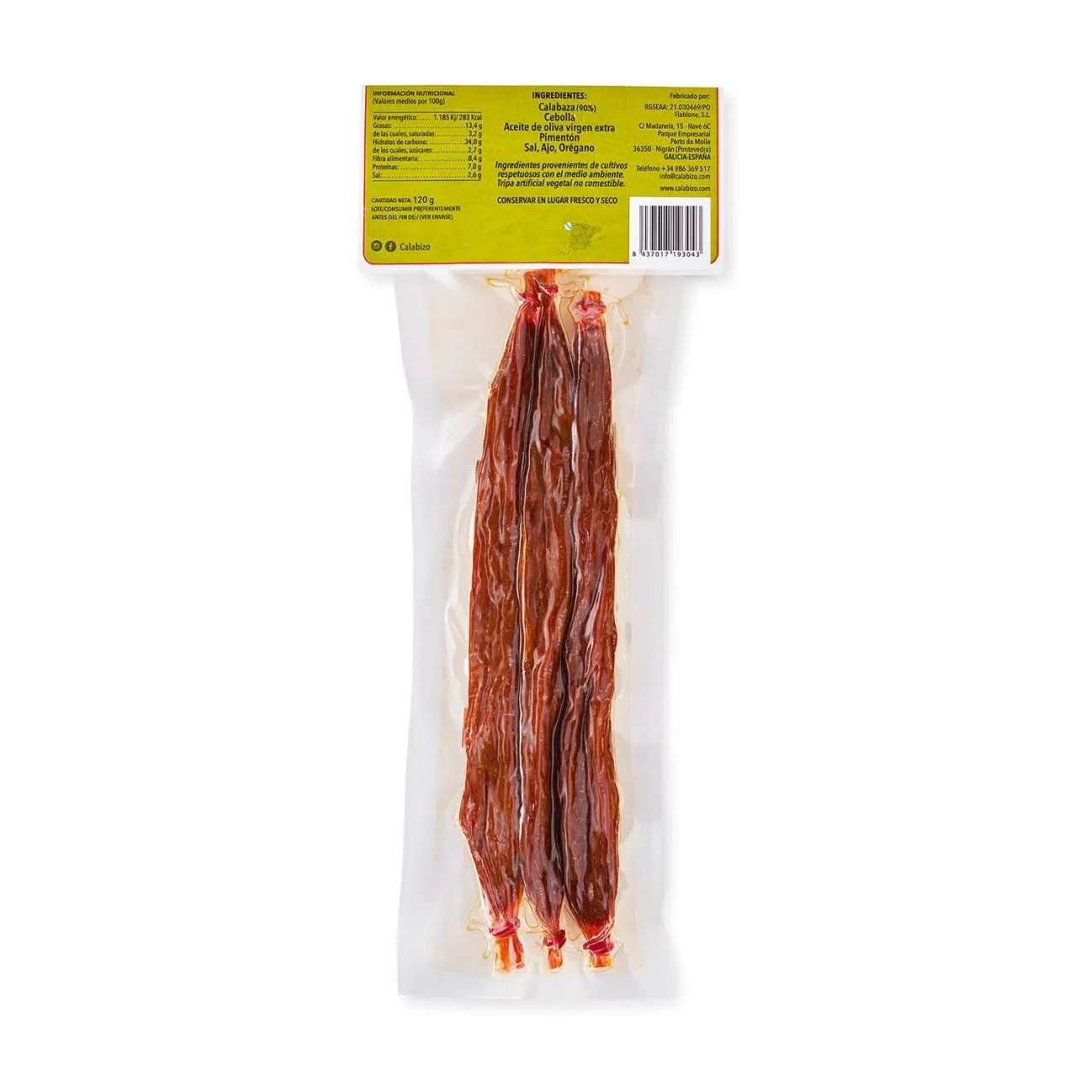 Chorizo de Calabaza Picante Calabizo, pack 3 uds - Imagen 2