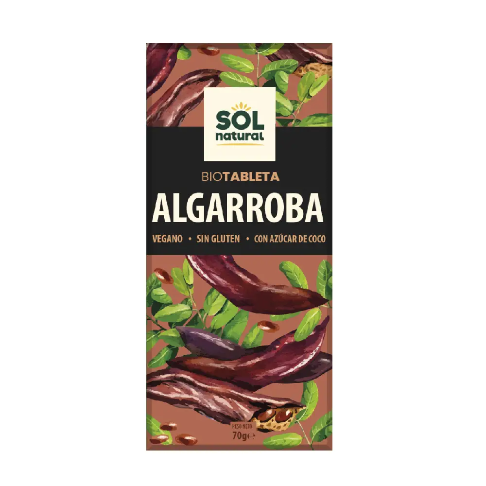 Chocolate Algarroba Sol Natural, 70 gr