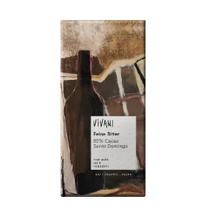 Chocolate Negro Fino 85% Cacao Santo Domingo Bio Vivani, 100 gr