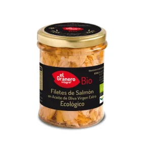 Filetes de Salmón en Aceite de Oliva Bio El Granero Integral, 195 gr