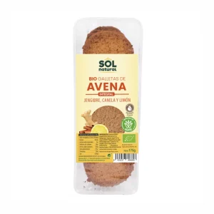 Galletas de Avena Integral con Jengibre, Canela y Limón Sol Natural, 175 gr