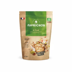 Muesli Crujiente 6 Frutas Sin Gluten Favrichon, 375g. 