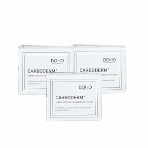 Pack Jabón Negro con Carbón Activado Boho Beauty Essentials, 3 unidades de 100 grs