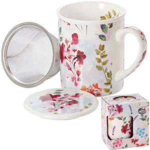 Taza ELFIE. Porcelana con filtro y tapa. 25l.