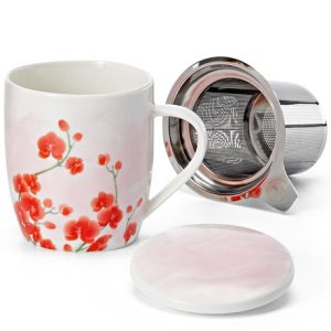 Taza con filtro y tapa Modelo «Orquídea», 0,32l