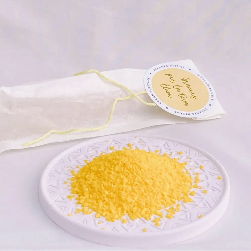 Vela Ritualizada de Sal Amarilla Velania, 1 ud