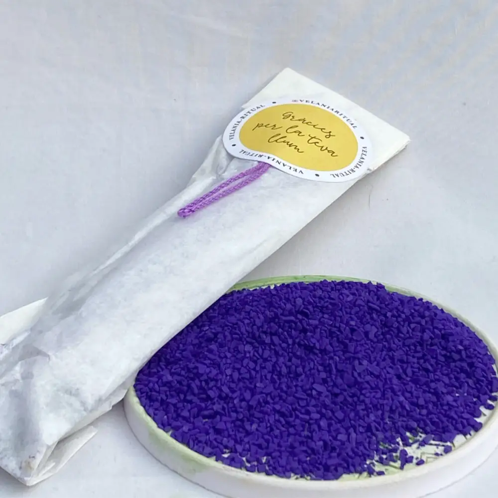 Vela Ritualizada de Sal Violeta Velania, 1 ud