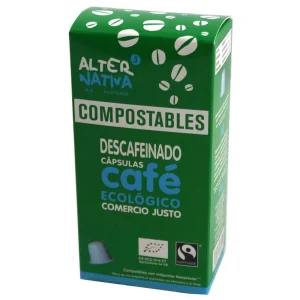 Café capsulas compostables descafeinado Alternativa3, 250 gr