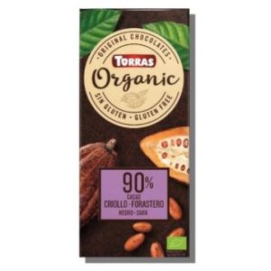 Chocolate negro 90% criollo forastero 100g BIO SG. Torras.