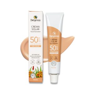 Crema Facial Solar SPF 50 con Color BIO, 30ml. Dehesia