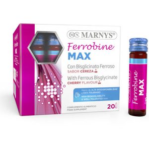 Ferrobine Max (sabor cereza), 20 viales. Marnys