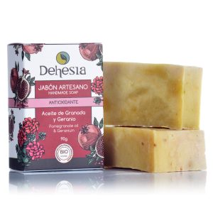 Jabón Artesano Antioxidante de Granada y Geranio Bio, 90g. Dehesia