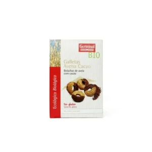 Galletas de avena sin gluten con cacao, 250gr. Germinal.  