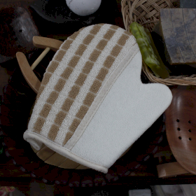 Guante o manopla de Yute exfoliante. «Class»