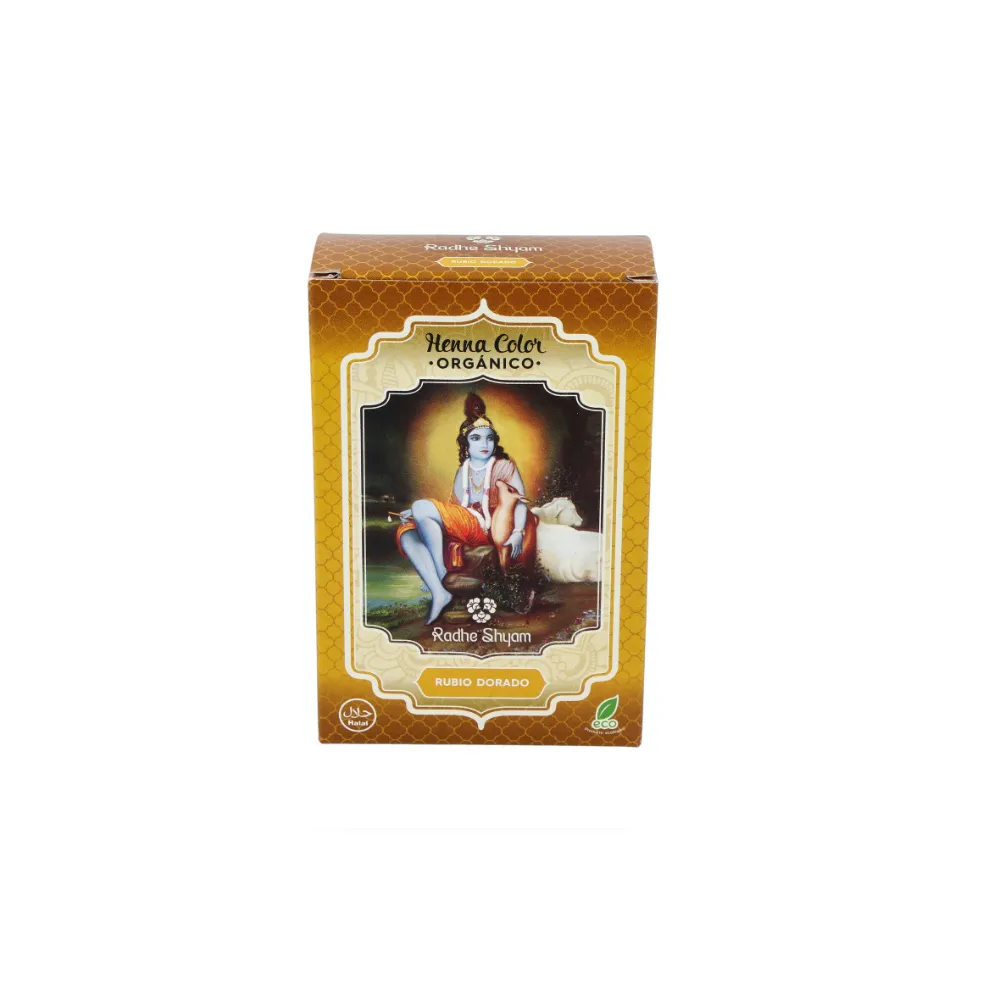 Henna Color Radhe Shyam Rubio Dorado, 100 gr