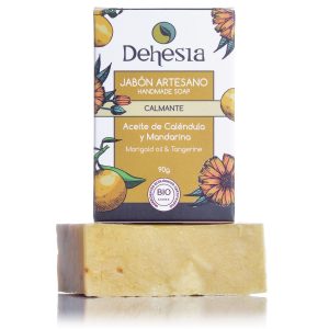 Jabón Artesano Calmante BIO con Caléndula y Mandarina, 90g. Dehesia