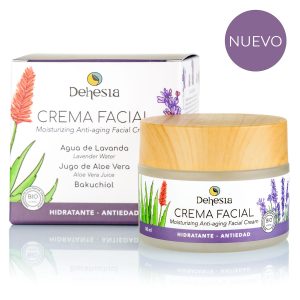 Crema Facial Hidratante-Antiedad BIO con Lavanda, Aloe Vera y Bakuchiol BIO, 50ml. Dehesia