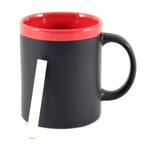 Taza PIZARRA con tiza para persolizar. Roja