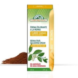 Crema Colorante Henna Rubio, 60ml. Corpore Sano