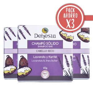 Pack Ahorro X3 Champú Sólido BIO para Cabello Seco – Normal. Dehesia Econatural