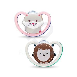 NUK Chupete Space Silicona 18-36 Meses, 2 Uds