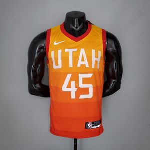 Camiseta Utah Jazz Mitchell #45 Season Jazz Rainbow Gradient Orange