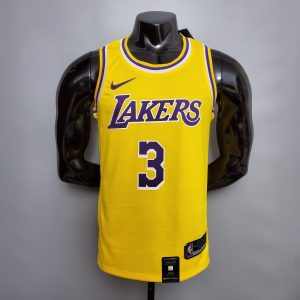 Camiseta Los Angeles Lakers Davis #3 Edition Round Neck Yellow
