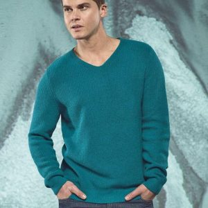 Jersey de punto con cuello pico para hombre
