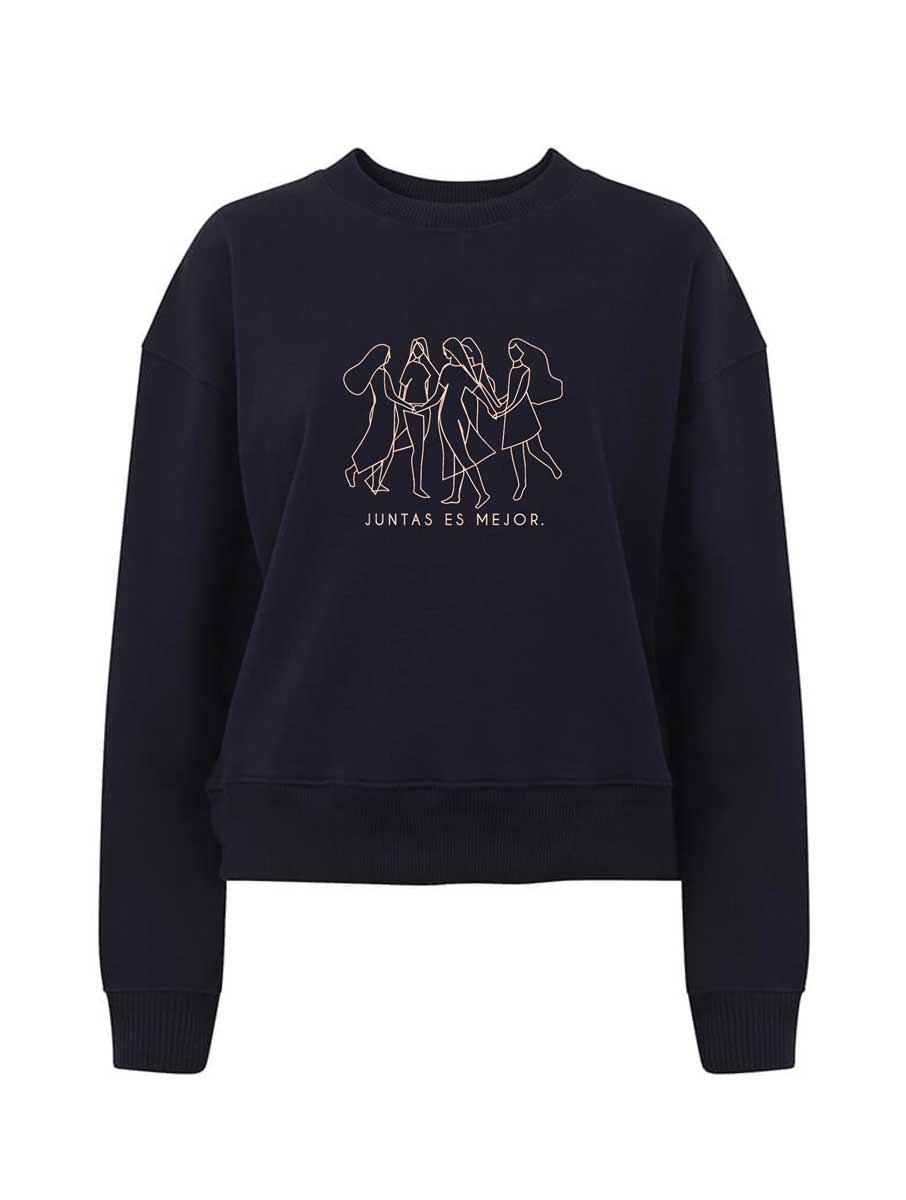 Sudadera feminista azul de algodón orgánico - Imagen 2